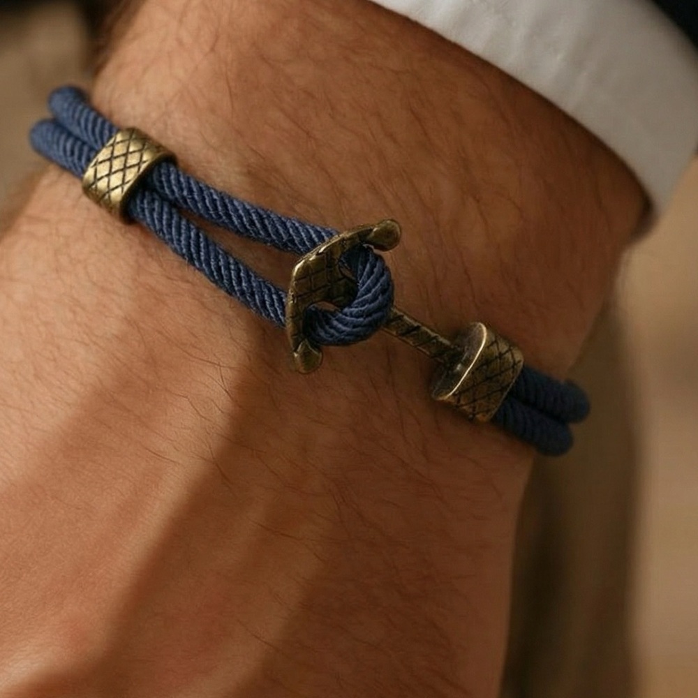 Anchor navy Blue Rope Bracelet for Men